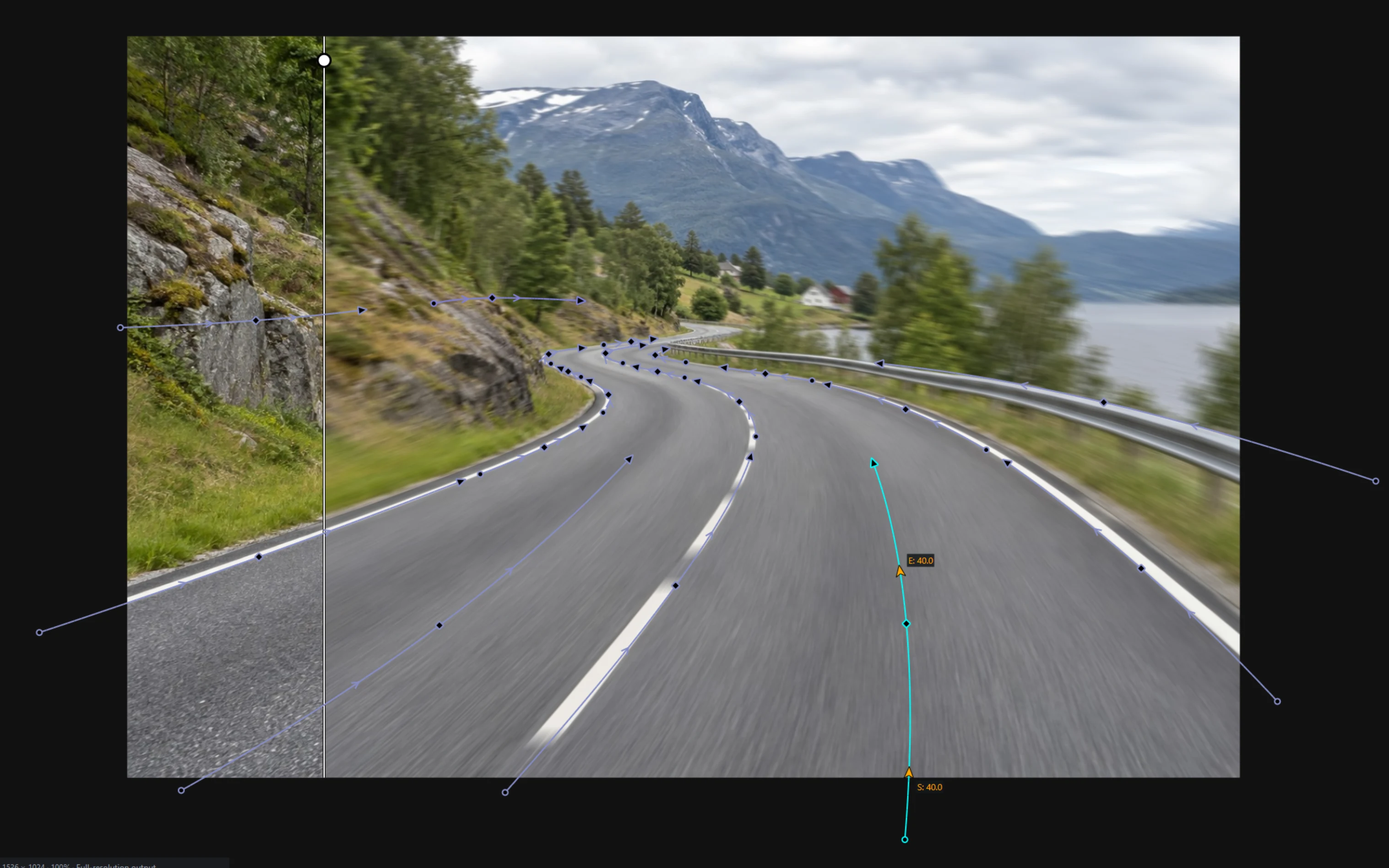 Curved motion guides following the road and surrounding landscape in CurvEngine